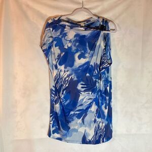 53-12 KENNETH COLE New York multi-tone blue one shoulder top M